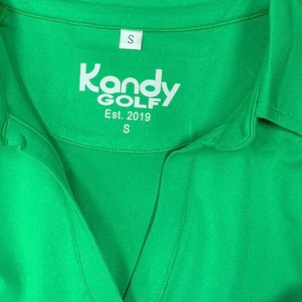 Kandy Golf Ladies Masters Green V-Neck Polo