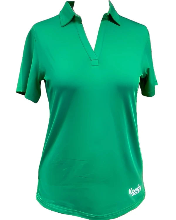 Kandy Golf Ladies Masters Green V-Neck Polo