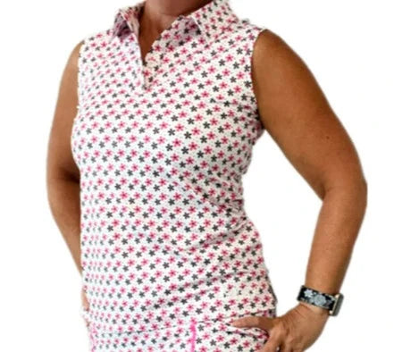 Kandy Golf Sweet Pink Sleeveless Polo