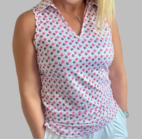 Kandy Golf Ladies Sweet Pink Racer Back Polo