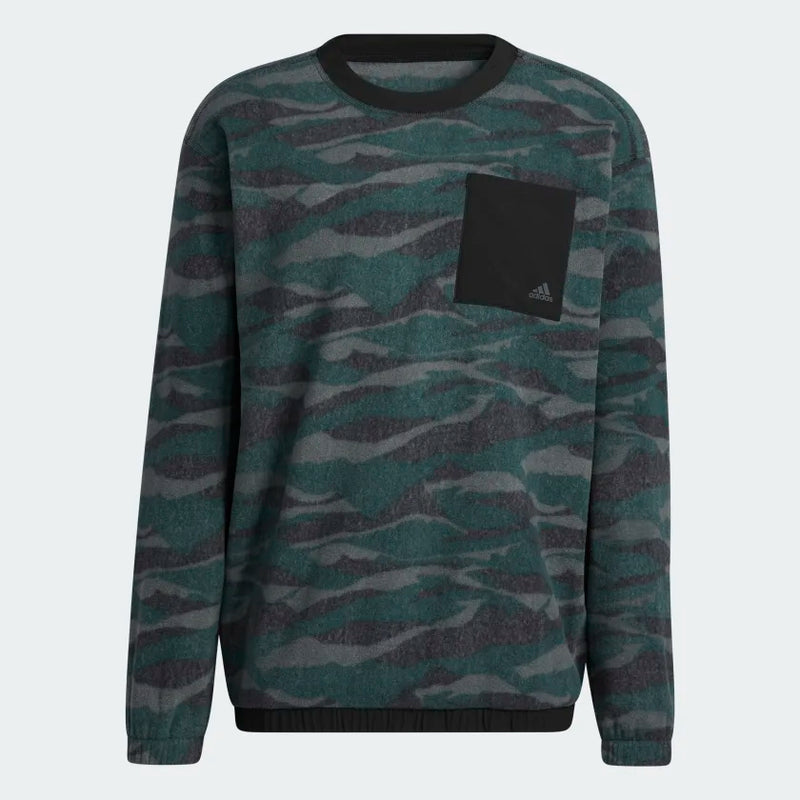 Adidas Texture-Print Crewneck Sweatshirt